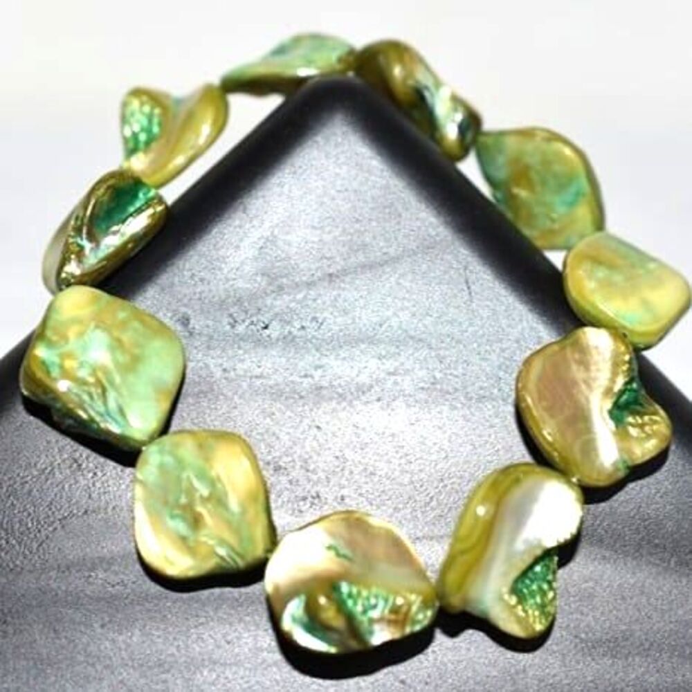 Vintage Fashion Stylish Abalone Irregular Shapes Chic Stretch 6" Bracelet
